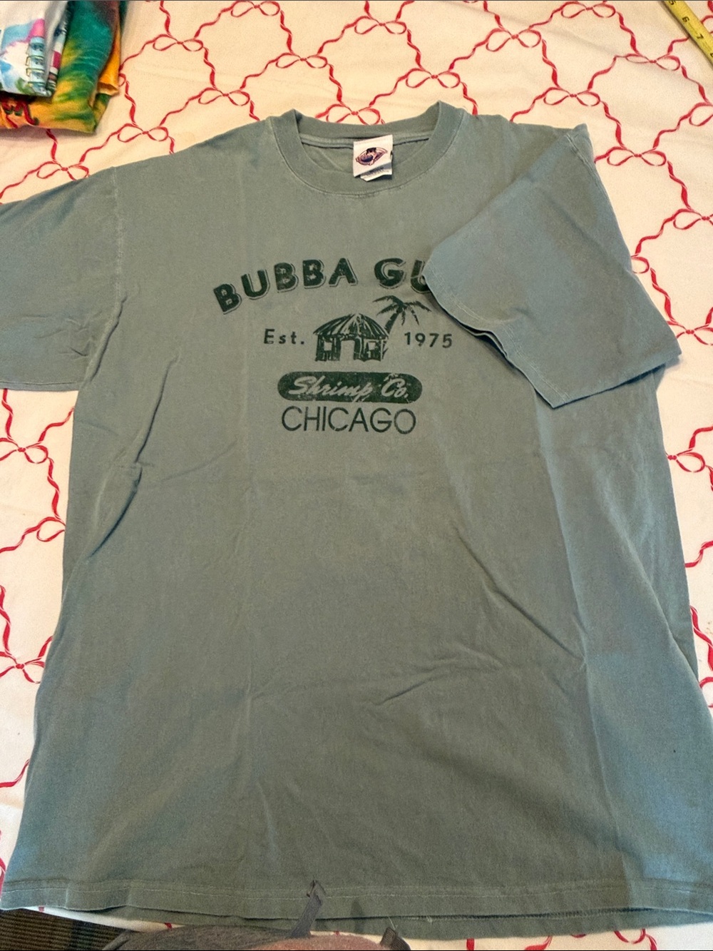 Bubba Gump Chicago 1975 shrimp Company, heavy duty green Tee never worn